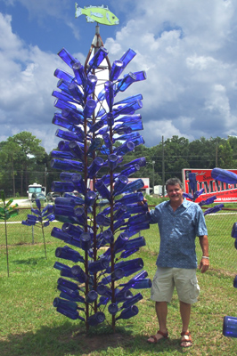 Cubby's Blue Bottle Trees sold on GlassBottleTrees.com