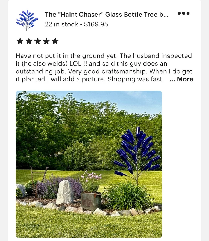 The "Haint Chaser" Glass Bottle Tree by Cubby's! - Image 2