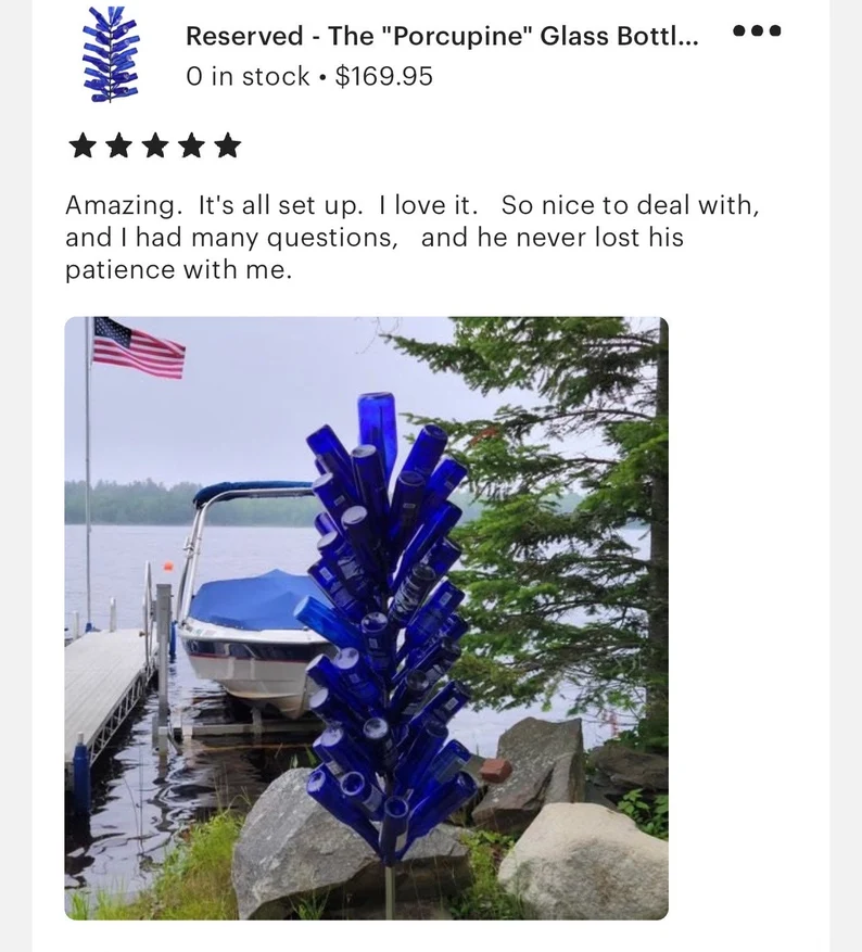 The "Porcupine" Glass Bottle Tree by Cubby's! - Image 3