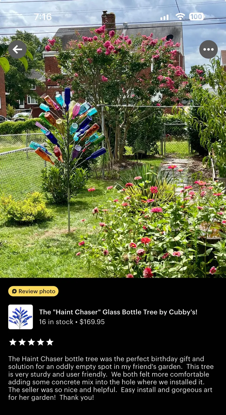 The "Haint Chaser" Glass Bottle Tree by Cubby's! - Image 4