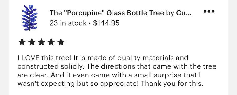 The "Porcupine" Glass Bottle Tree by Cubby's! - Image 5
